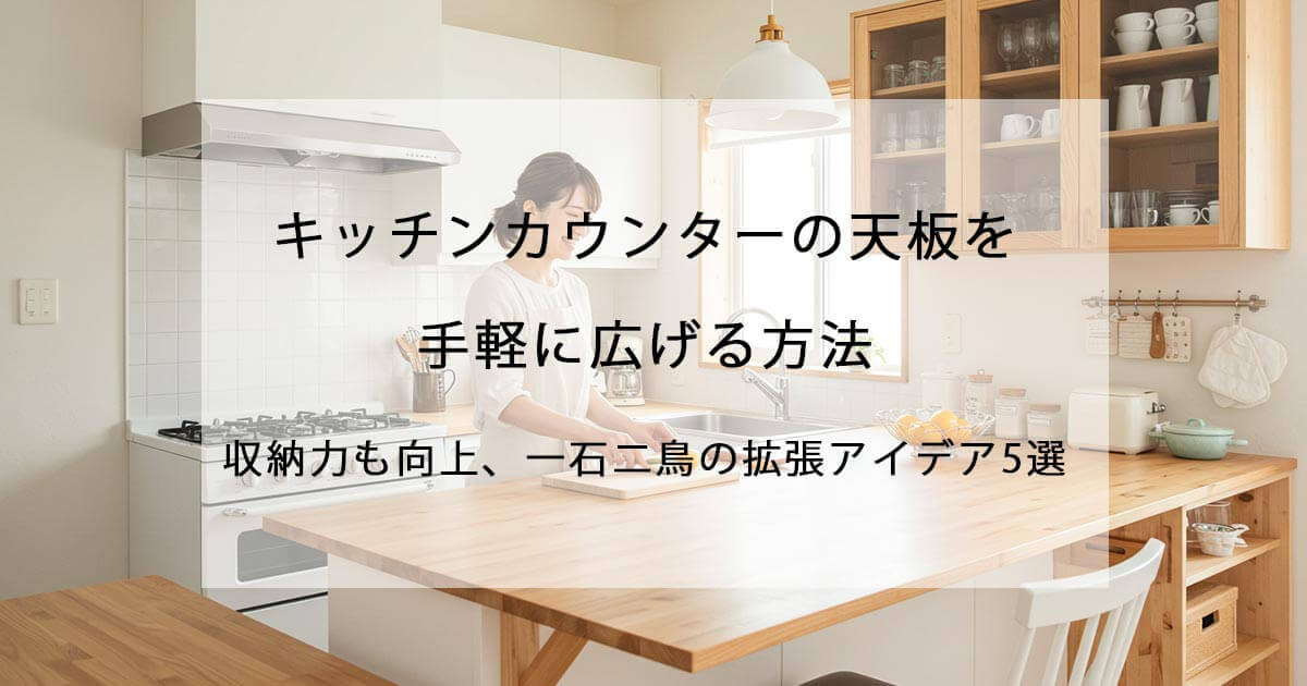 作業効率UP！キッチンカウンターの天板を手軽に広げる方法｜収納力も