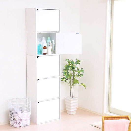 カラーボックス 扉付き 5段 高さ170cm 幅40 奥行30 - flatoo(フラトゥー)コンパクト商品専門店