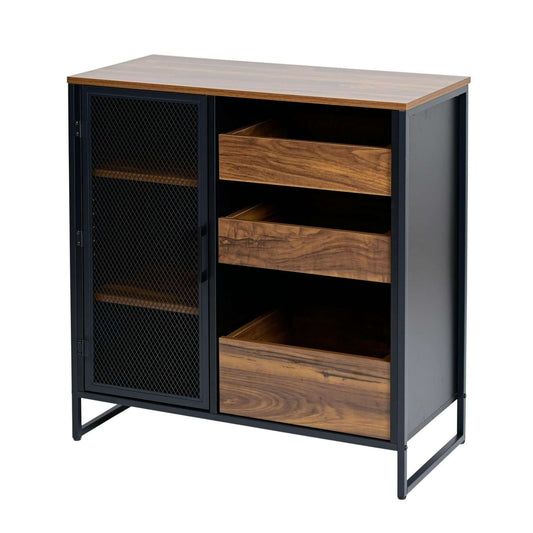 ビンテージ キャビネット おしゃれ 幅80cm 奥行40 チェスト 男前 flatoo(フラトゥー )コンパクト商品専門店