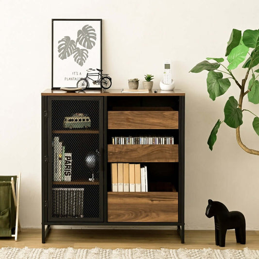 ビンテージ キャビネット おしゃれ 幅80cm 奥行40 チェスト 男前 flatoo(フラトゥー )コンパクト商品専門店