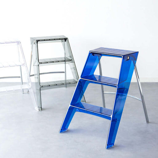クリアスツール 透明 折りたたみ 脚立 ディスプレイ flatoo(フラトゥー)コンパクト商品専門店