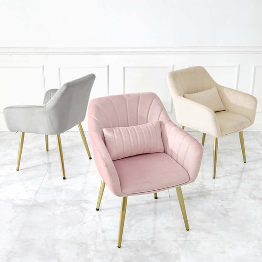 ダイニングチェア かわいい おしゃれ シェルチェア ベロア ゴールド 韓国 椅子 flatoo(フラトゥー )コンパクト商品専門店