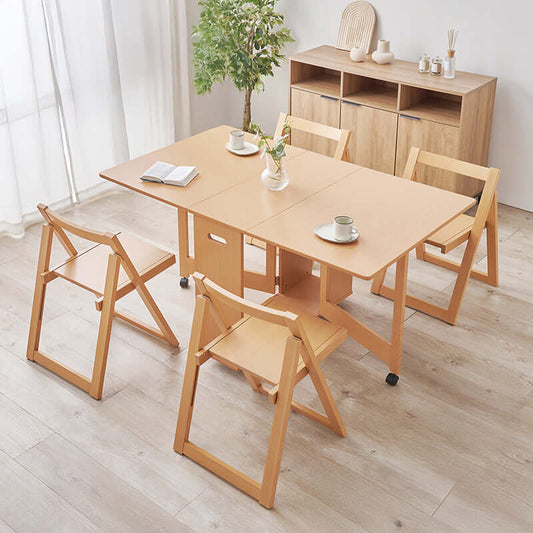 ダイニングセット 折りたたみ 省スペース キャスター付き 木製 5点 4人用 来客用 flatoo(フラトゥー )コンパクト商品専門店