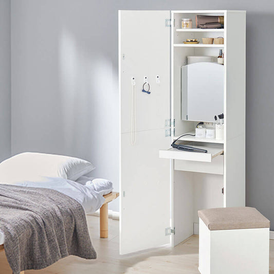 ドレッサー 姿見 スリム スツール 整理 棚付き 収納 全身鏡 flatoo(フラトゥー)コンパクト商品専門店