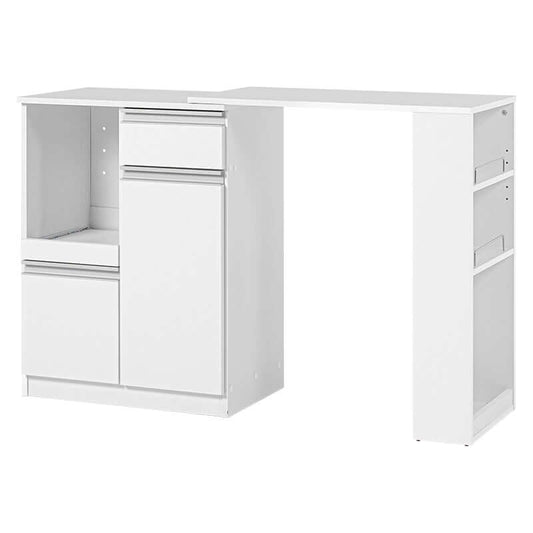 伸縮キッチンカウンター 拡張 幅75cm 125cm 奥行40 収納 - flatoo(フラトゥー)コンパクト商品専門店