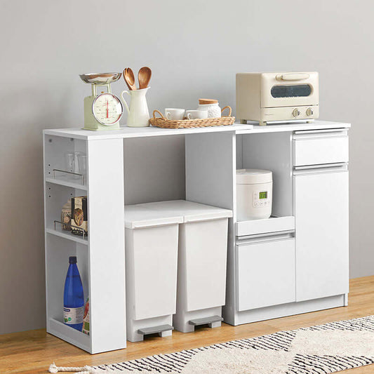 伸縮キッチンカウンター 拡張 幅75cm 125cm 奥行40 収納 - flatoo(フラトゥー)コンパクト商品専門店