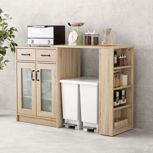 キッチンキャビネット 伸縮 カウンター 幅80 奥行40 - flatoo(フラトゥー)コンパクト商品専門店