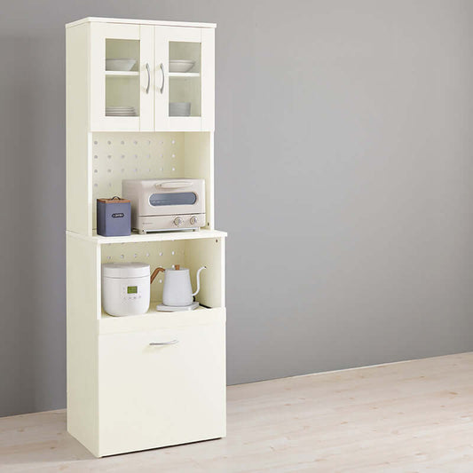 キッチンボード 幅60cm スリム 食器棚 レンジ台 スライド棚付き flatoo(フラトゥー )コンパクト商品専門店