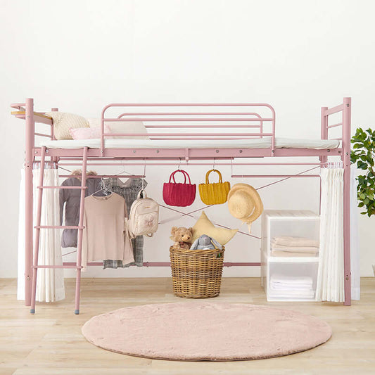 ロフトベッド ロータイプ 大人 低め 高さ139cm カーテン 携帯置き場 宮棚付き flatoo(フラトゥー )コンパクト商品専門店