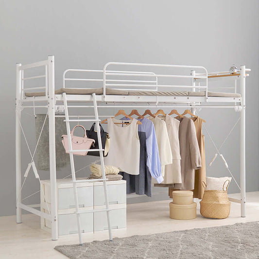 ロフトベッド 高さ160cm ミドルタイプ 頑丈 収納 大人 カーテン 携帯置き場 宮棚付き flatoo(フラトゥー )コンパクト商品専門店