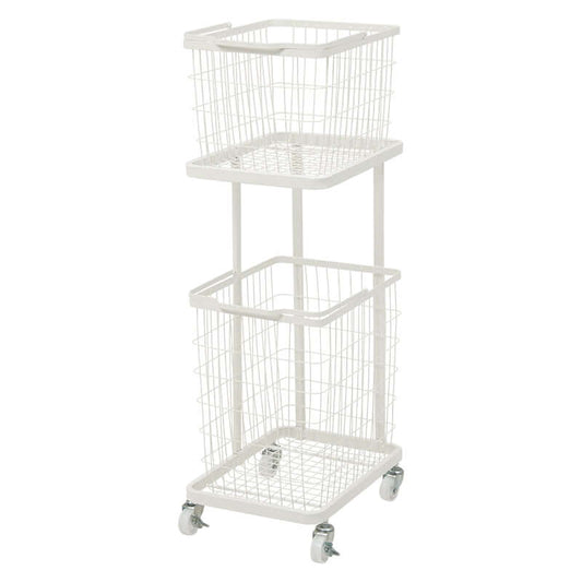 ランドリーバスケット 2段 スリム 30cm キャスター付き - flatoo(フラトゥー)コンパクト商品専門店