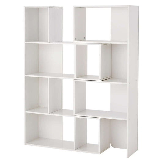 伸縮式ラック 4段 木製 スリム シェルフ オープンラック 収納 薄型 白 茶 flatoo(フラトゥー)コンパクト商品専門店