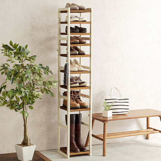 シューズラック スリム 幅28cm 9段 縦長 ブーツ flatoo(フラトゥー )コンパクト商品専門店