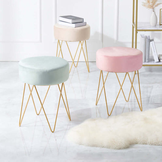 スツール かわいい 韓国インテリア 美容室 サロン おしゃれ 丸 ベロア flatoo(フラトゥー )コンパクト商品専門店