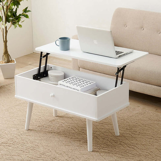 リフトアップテーブル 小さめ 一人暮らし 高さ50cm 幅80cm flatoo(フラトゥー)コンパクト商品専門店