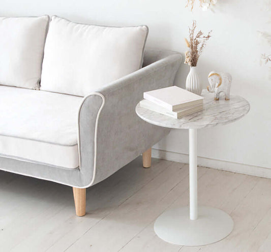 サイドテーブル おしゃれ 丸 韓国 大理石 マーブル - flatoo(フラトゥー)コンパクト商品専門店