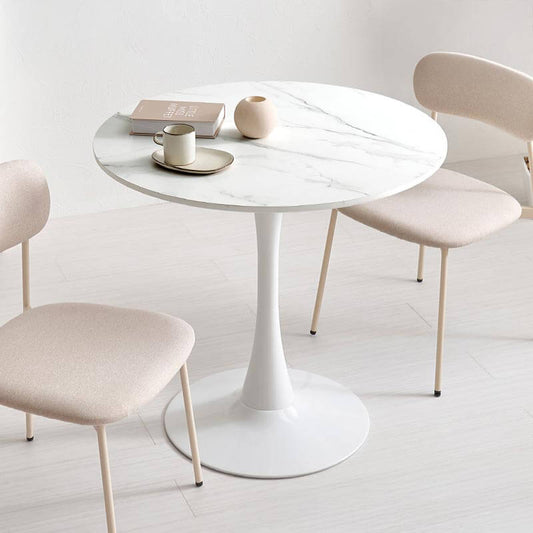 カフェテーブル 丸 60cm 70cm 80cm 白 大理石 韓国インテリア おしゃれ 2人用 一本脚 flatoo(フラトゥー )コンパクト商品専門店