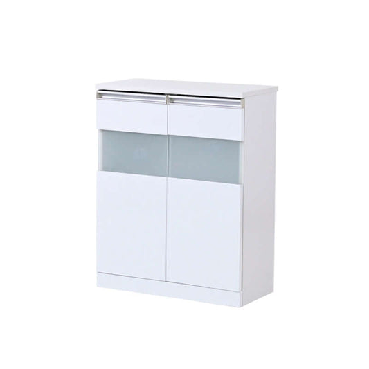 キャビネット おしゃれ 白 鏡面 薄型 スリム 食器棚 奥行30cm 幅60 高さ75 flatoo(フラトゥー )コンパクト商品専門店