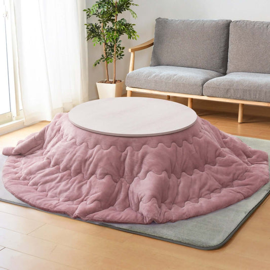 こたつ布団 丸型 かわいい 洗える 190 円形 一人用 サイズ 白ピンク