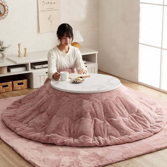 こたつ布団 円形 185 可愛い 小さめ 丸型 ピンク 白 一人暮らし flatoo(フラトゥー )コンパクト商品専門店