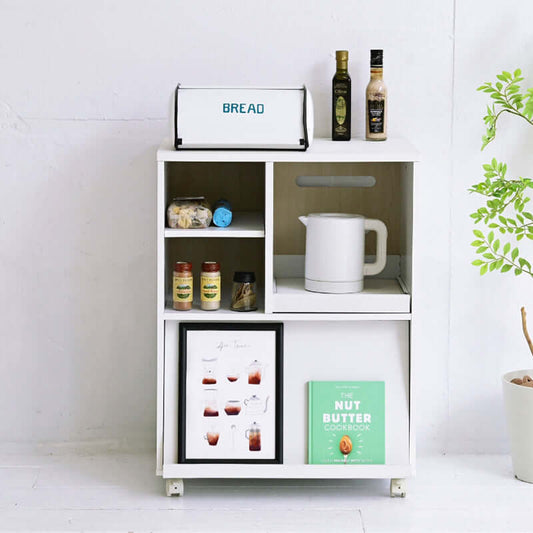 キッチンカウンター 間仕切り おしゃれ キッチン収納 幅60 ロータイプ スライド棚 flatoo(フラトゥー )家具、雑貨のコンパクト商品専門店