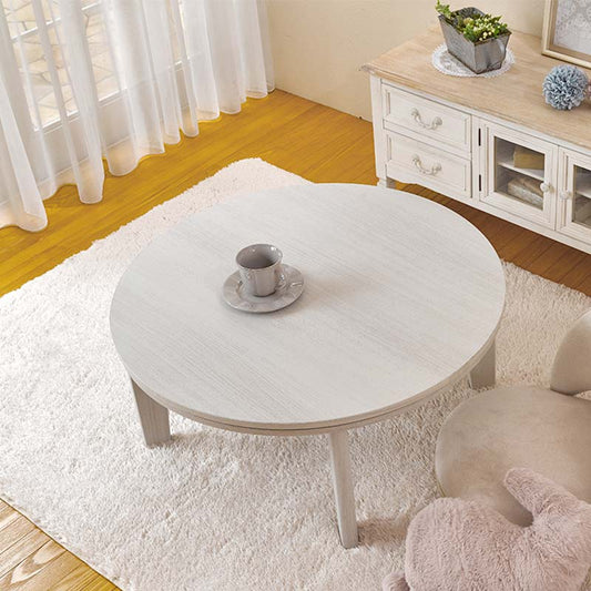 こたつ 円形 丸型 コンパクト 80 小さい かわいい ラウンド 白 ブラウン