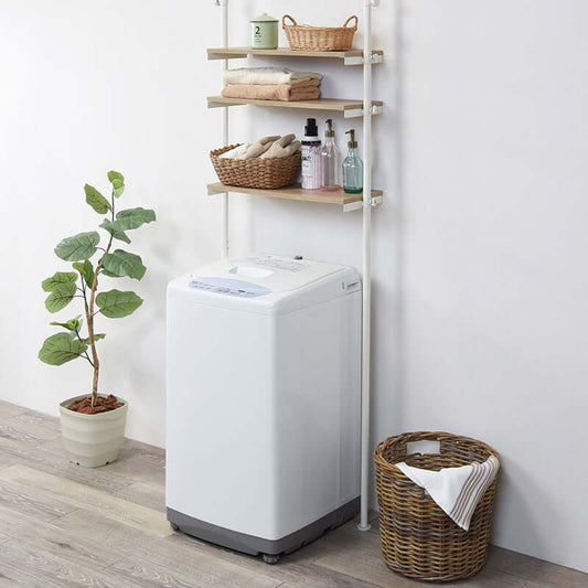 ランドリーラック 突っ張り おしゃれ 洗濯機 白 幅70cm 奥行25cm flatoo(フラトゥー )コンパクト商品専門店