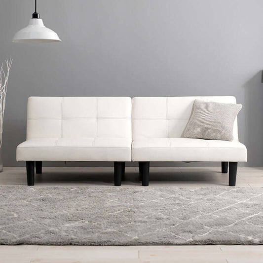 ソファベッド 一人暮らし 2人掛け 脚なし ロータイプ 白 黒 合皮 flatoo(フラトゥー )家具、雑貨のコンパクト商品専門店