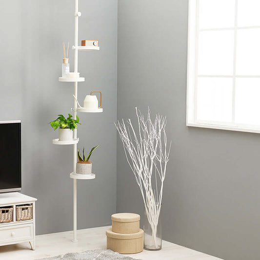 突っ張りポール 棚 おしゃれ ポールラック 丸型 ディスプレイ 突っ張り棒パーツ 隙間収納 flatoo(フラトゥー )コンパクト商品専門店