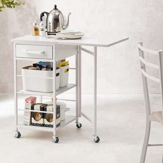 キッチンワゴン キャスター付き スリム 35cm 天板付き 折りたたみ バタフライ flatoo(フラトゥー )コンパクト商品専門店