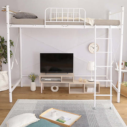 ロフトベッド ロータイプ 棚付き ハイタイプ はしご シングル 高さ調整 パイプ 180cm flatoo(フラトゥー )コンパクト商品専門店