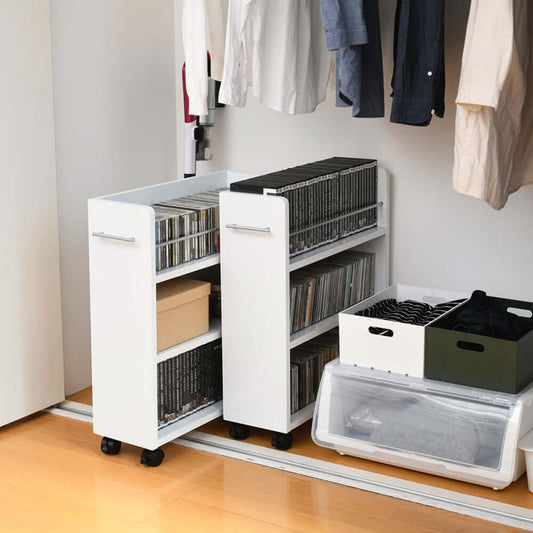 収納 薄型 2個セット クローゼット ラック スリム 本棚 ワゴン 隙間 flatoo(フラトゥー )コンパクト商品専門店