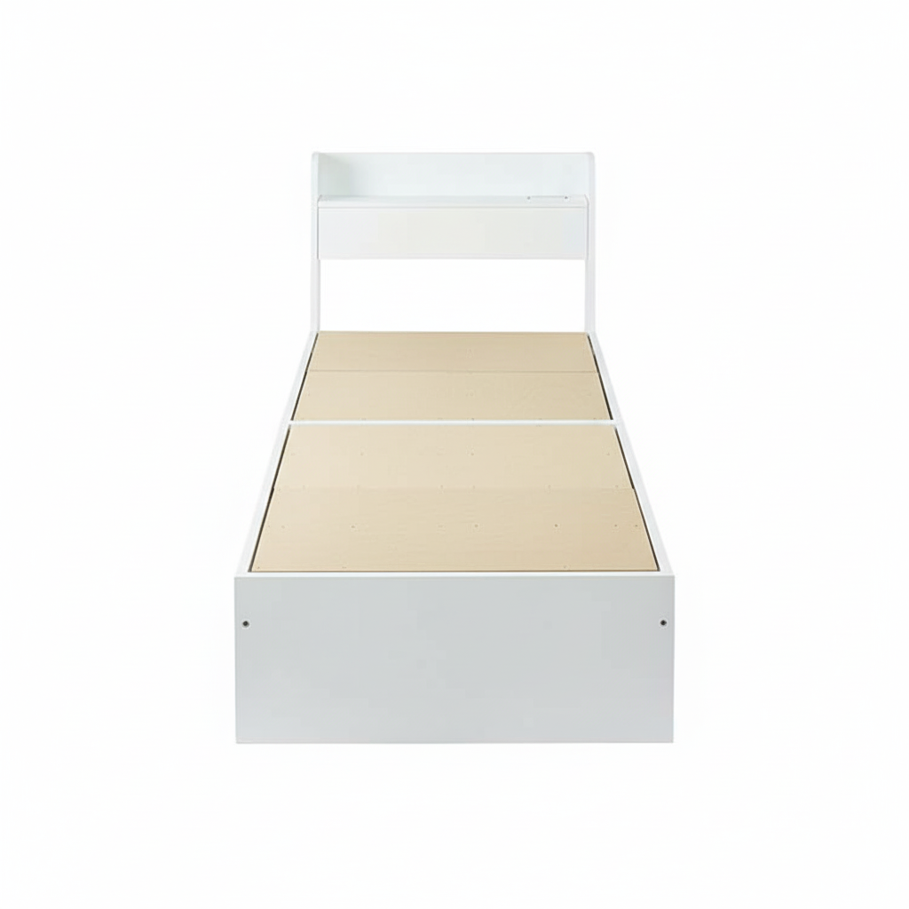 ベッド サイズオーダー 幅が選べる 10cm刻み コンパクト 狭い部屋 収納 引き出し付き コンセント