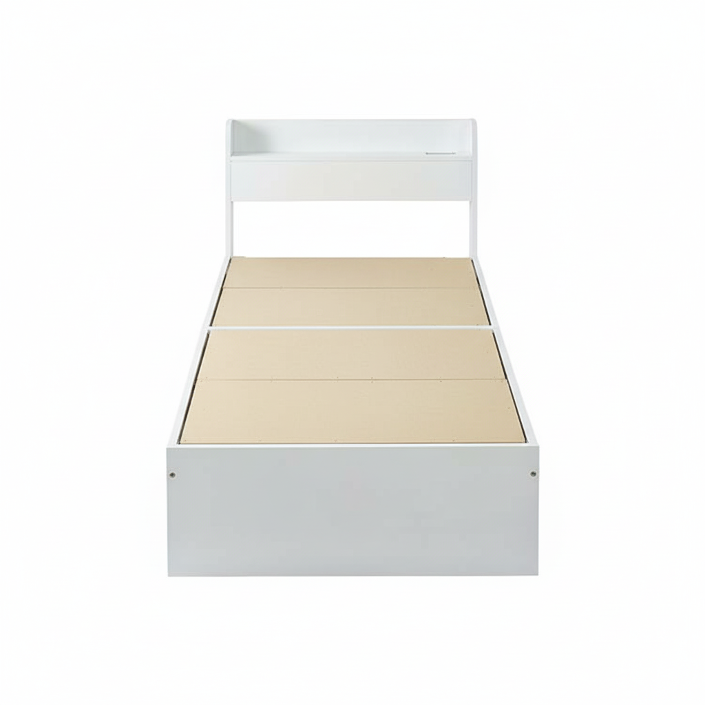 ベッド サイズオーダー 幅が選べる 10cm刻み コンパクト 狭い部屋 収納 引き出し付き コンセント