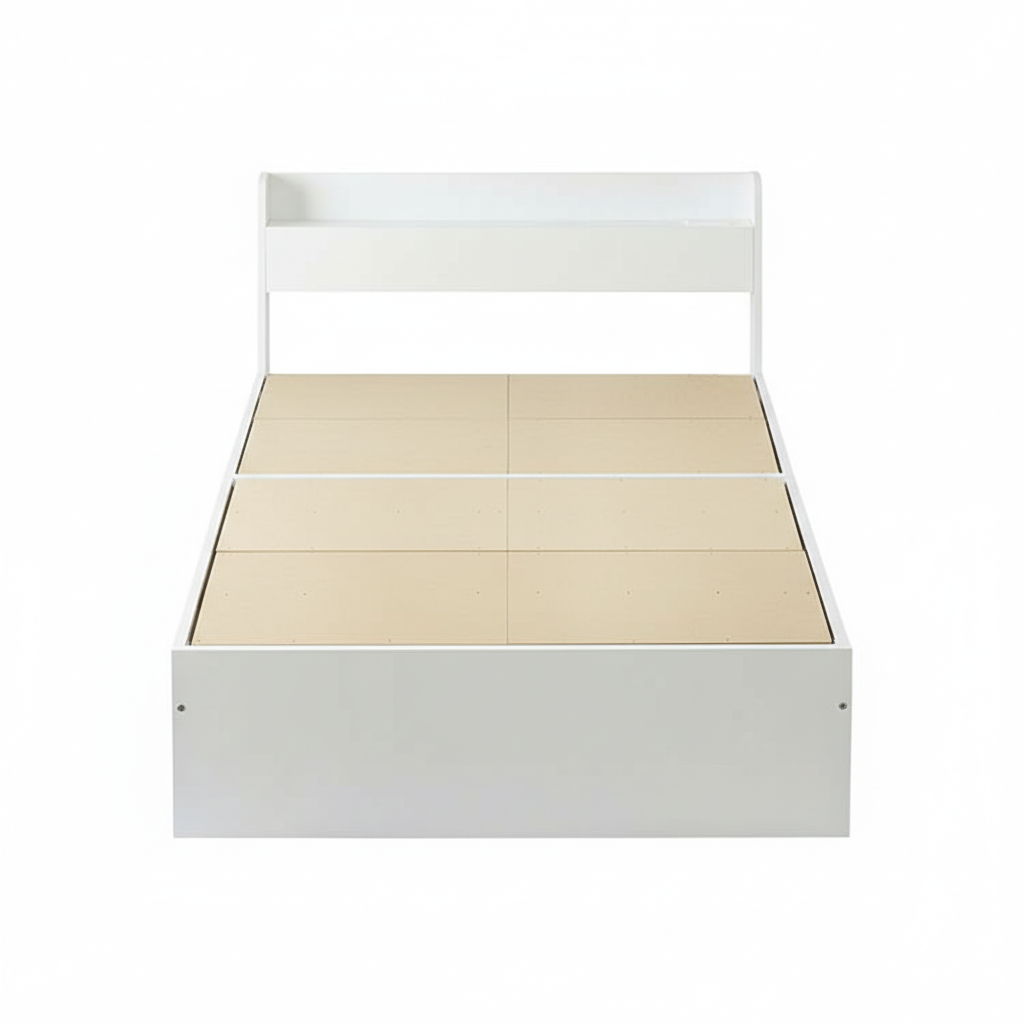 ベッド サイズオーダー 幅が選べる 10cm刻み コンパクト 狭い部屋 収納 引き出し付き コンセント