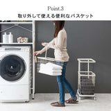 ランドリーバスケット 2段 スリム 30cm キャスター付き - flatoo（フラトゥー）コンパクト商品専門店