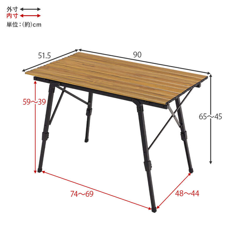 折り畳み テーブル アウトドア 高さ調整 フォールディング 無段階 flatoo（フラトゥー ）コンパクト商品専門店