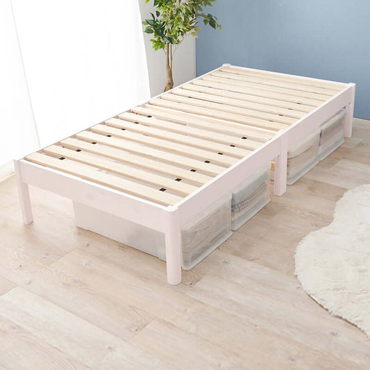 シングルベッド 組み立て簡単 幅100cm 収納 大容量 白 一人暮らし flatoo（フラトゥー ）家具、雑貨のコンパクト商品専門店