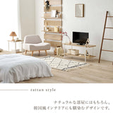 サイドテーブル おしゃれ ベッド ラタン 韓国 ナチュラル 高さ50cm flatoo（フラトゥー ）コンパクト商品専門店